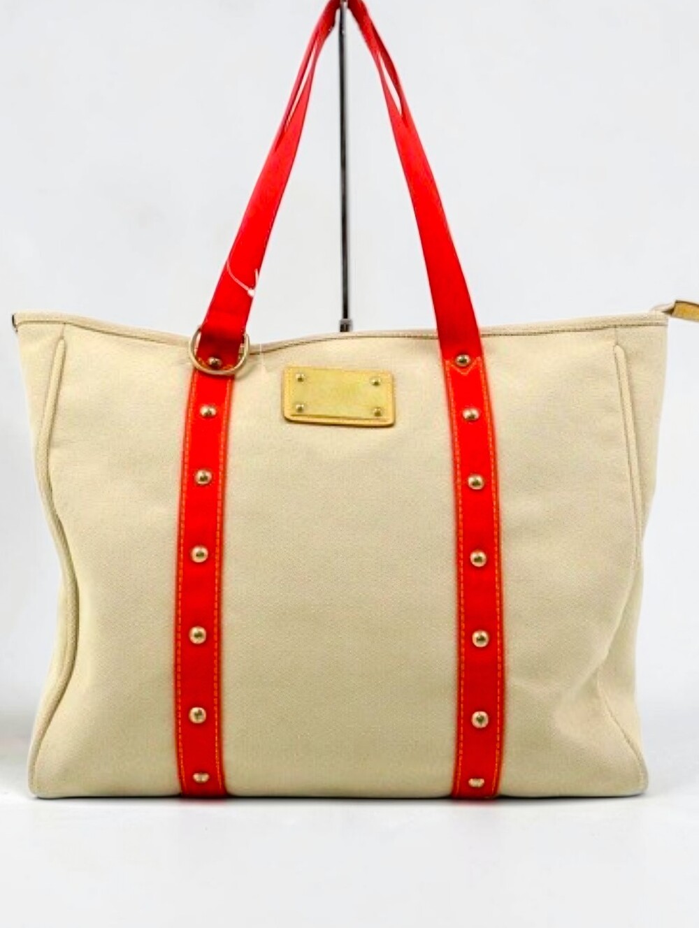 Louis Vuitton Kaba GM  Shoulder Tote Bag Canvas with Red Trim